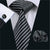 Black & Thin White Stripes Tie Complete Set - Modern Mister