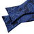 Blue Paisley Matching Bowtie Set (3pc) - Modern Mister-Men's Bowtie, Pocket Square, Cufflink Set-Blue-Cufflinks-Men's Bowtie