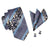 Gold & Navy Blue Paisley with Crosshatch Stripes Tie Complete Set - Modern Mister