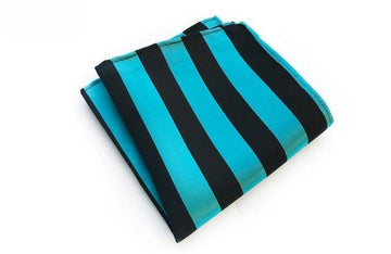 Black & Teal Stripes Pocket Square - Modern Mister