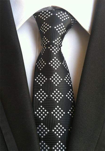Black &amp; White Checkered Tie - Modern Mister