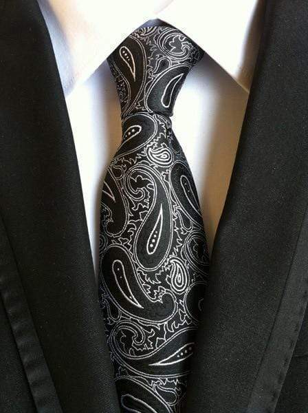 Black & White Paisley Tie - Modern Mister