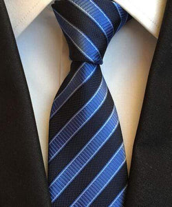 Blue, Navy Blue & Light Blue Stripes Tie - Modern Mister
