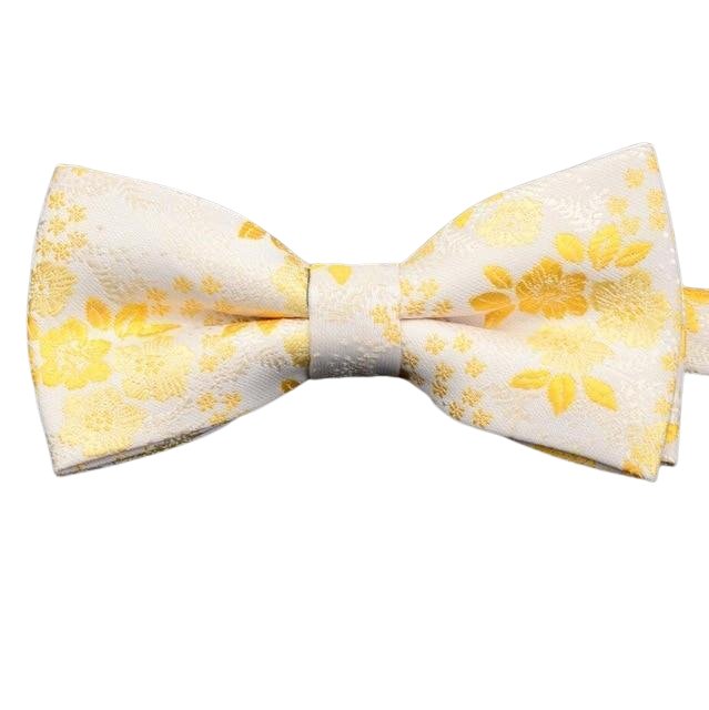Bright Yellow Floral Bow Tie - Modern Mister