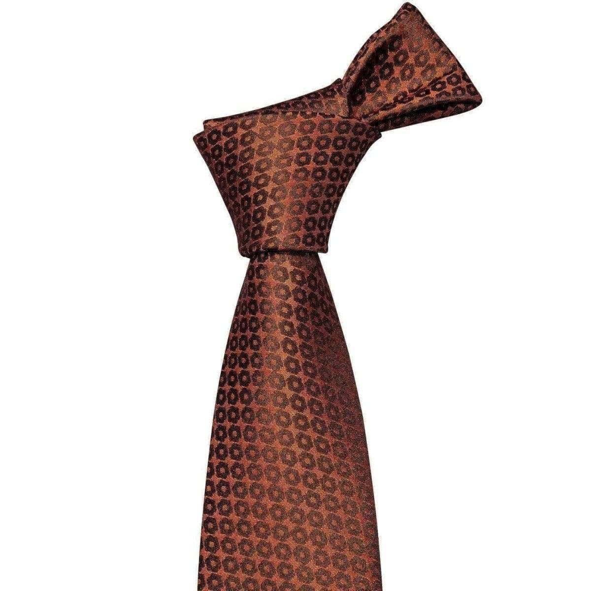 Bronze Geometric Matching Tie Set (3pc) - Modern Mister