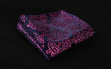 Dark Purple Paisley Pocket Square - Modern Mister