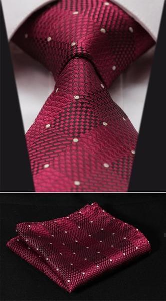 Red Checkered & Gold Dots Matching Tie Set (2pc) - Modern Mister