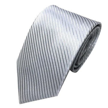 Silver Striped Men's Skinny Tie - Modern Mister