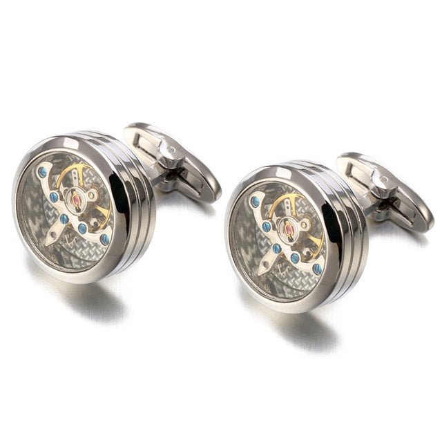 Silver Tourbillon Cufflinks Modern Mister