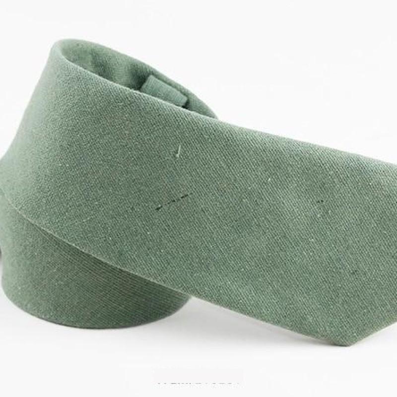 Solid Sage Green Cotton Skinny Tie - Modern Mister