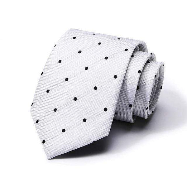 White & Black Dots Skinny Tie - Modern Mister